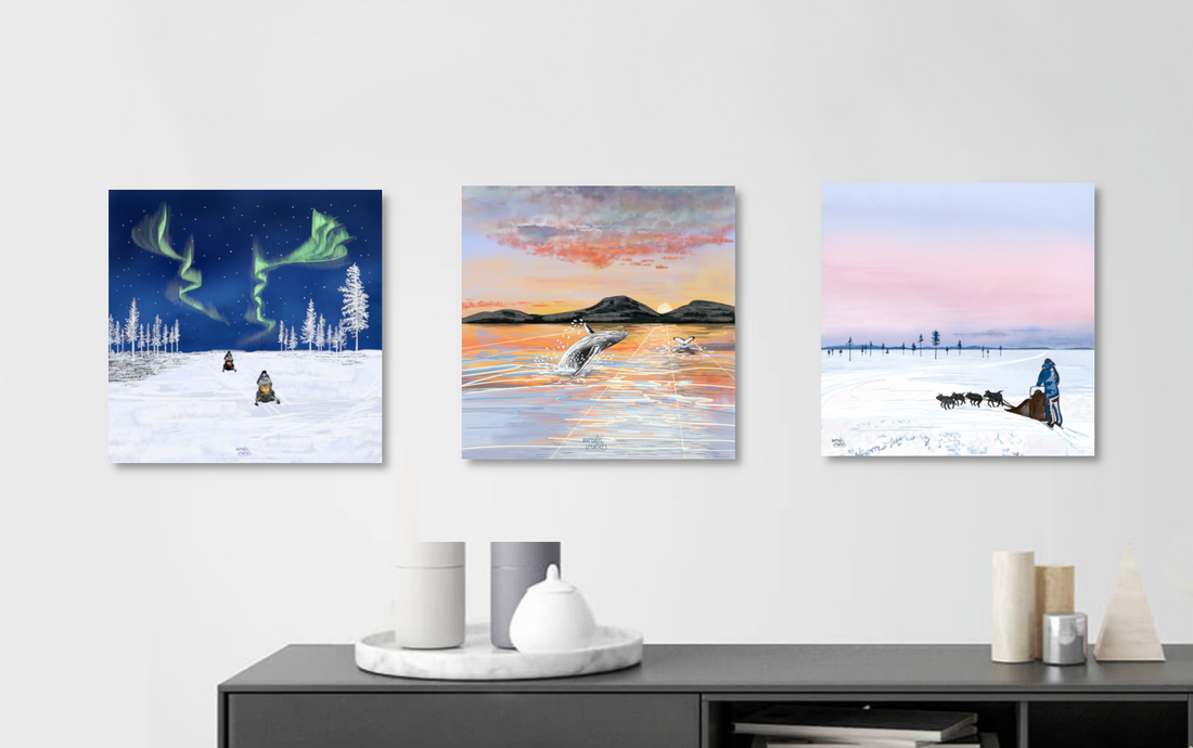 The Arctic isn't one experience. It's many. Six adventures across Finnish Lapland and Northern Norway, each captured in its own small collection of illustrations.