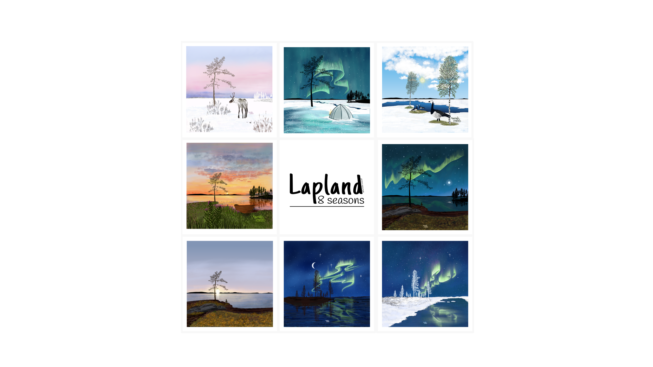 The 8 Seasons of Lapland: A Nordic Wall Art Collection
