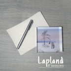  Roze ijzige ochtend in Lapland