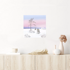  Roze ijzige ochtend in Lapland