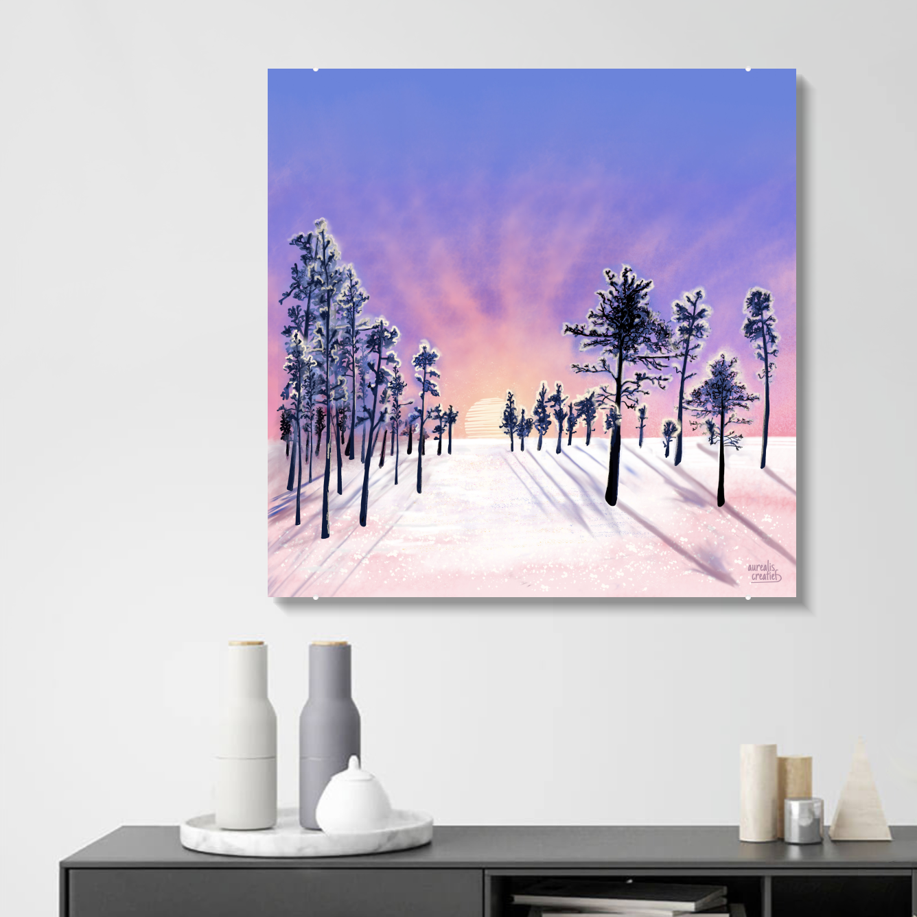 Pink Sunset in Lapland