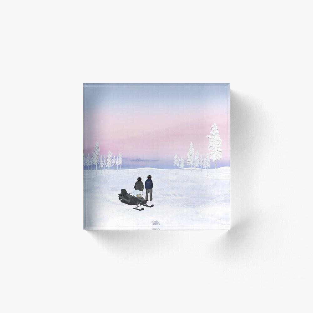  Sneeuwscooter Avontuur – Roze Hemel
