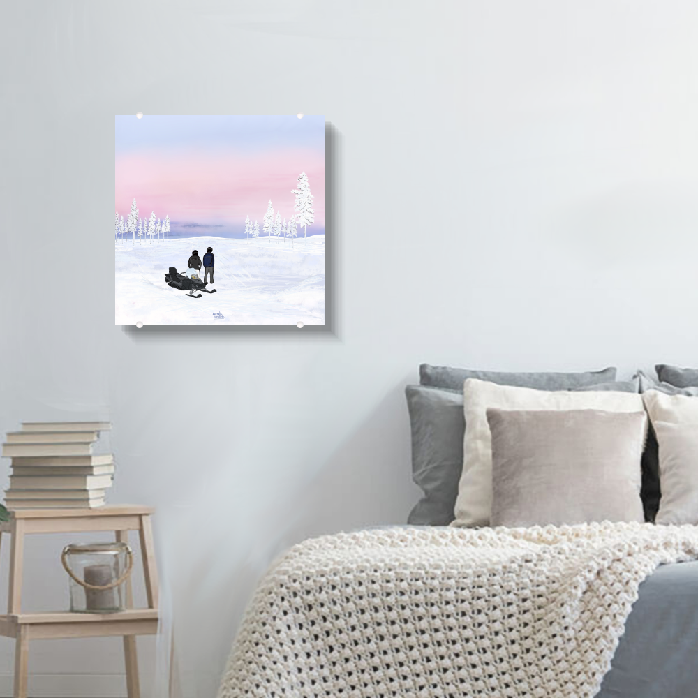  Sneeuwscooter Avontuur – Roze Hemel