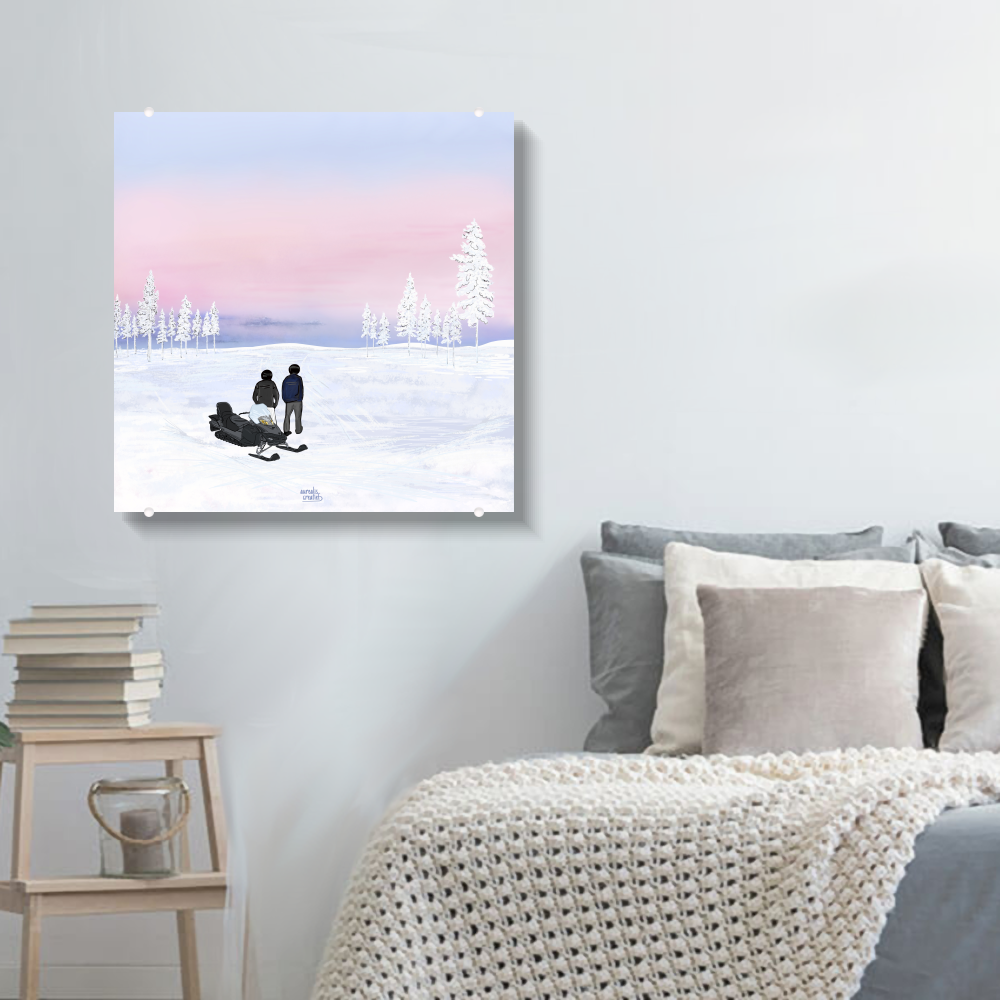  Sneeuwscooter Avontuur – Roze Hemel
