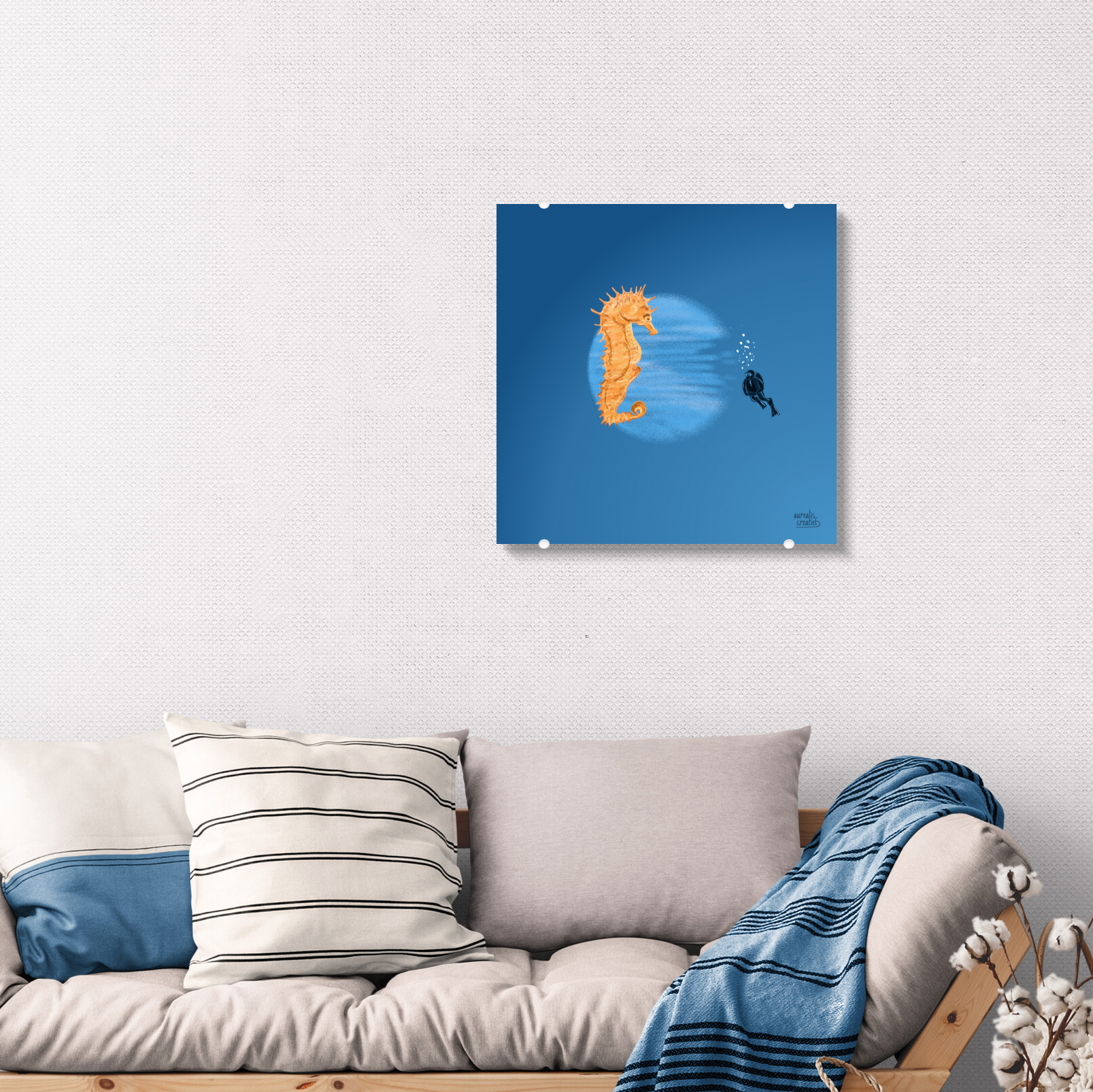 Scuba Diver & Seahorse